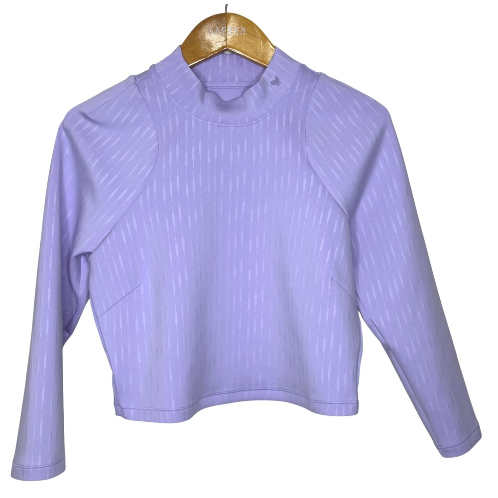 Bad Birdie The Links Mock Neck Cropped Top‎ Cattail Lavender Large
